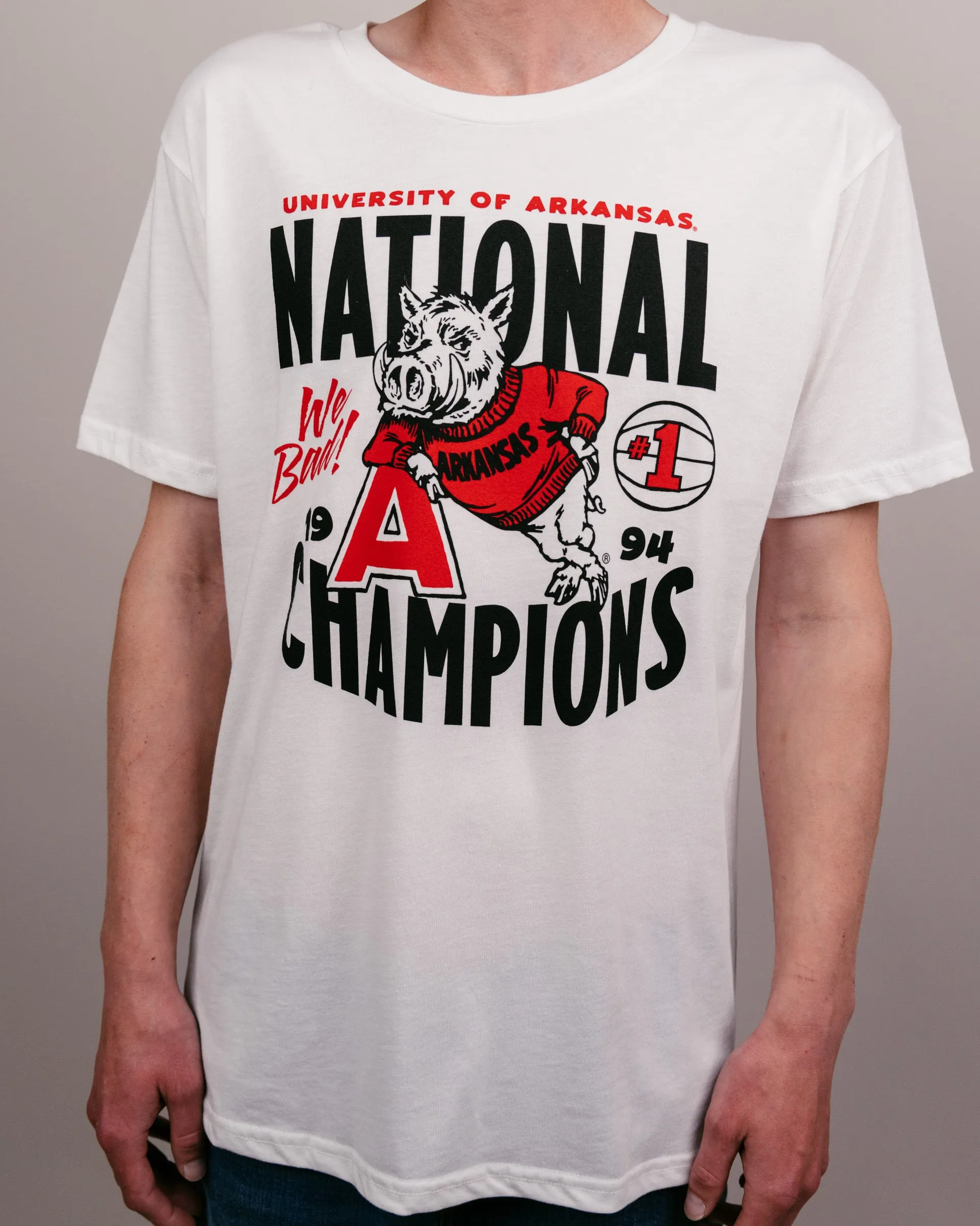 1994 Champs Arkansas White T-Shirt