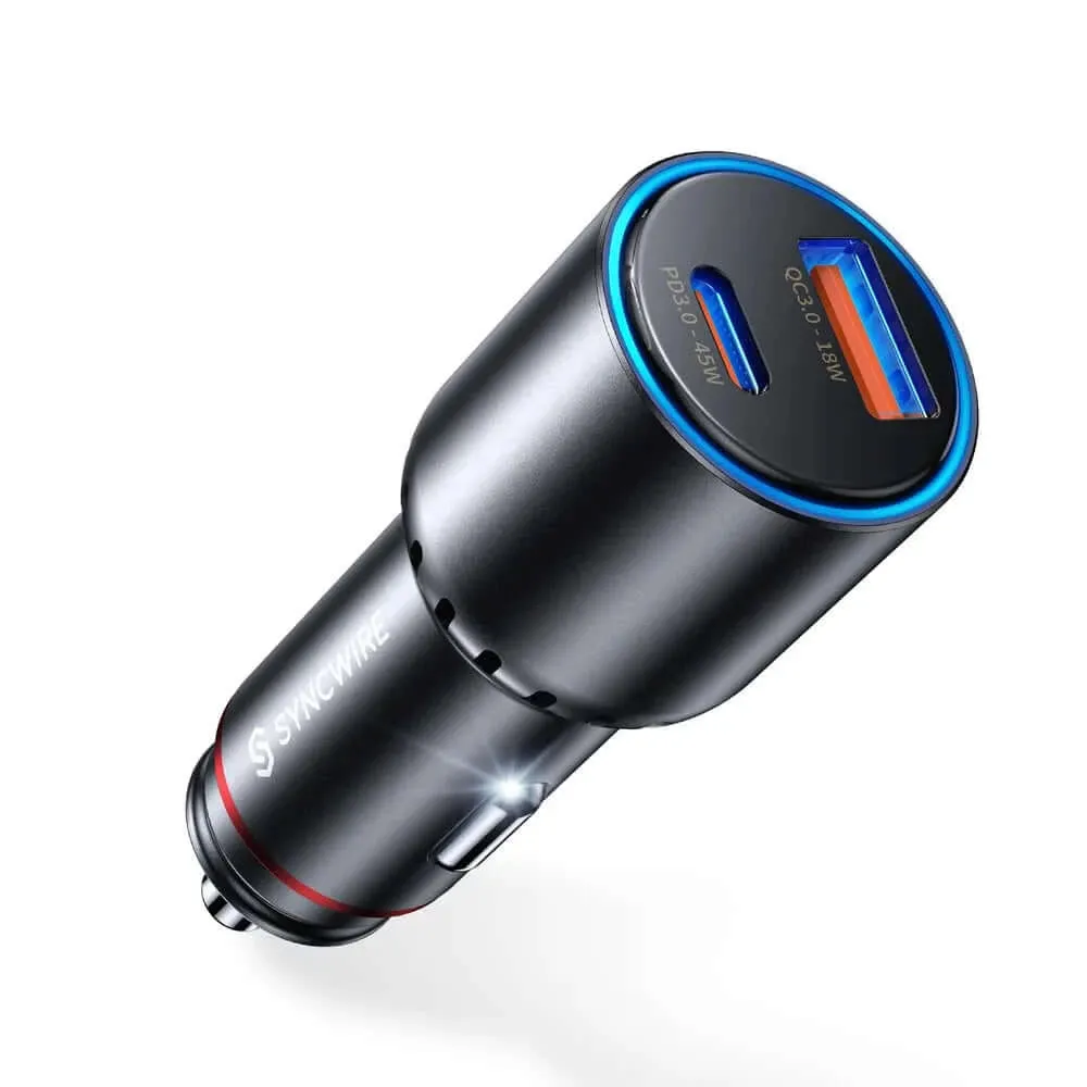 63W Car Charging Adapter For Laptops and Cell Phones