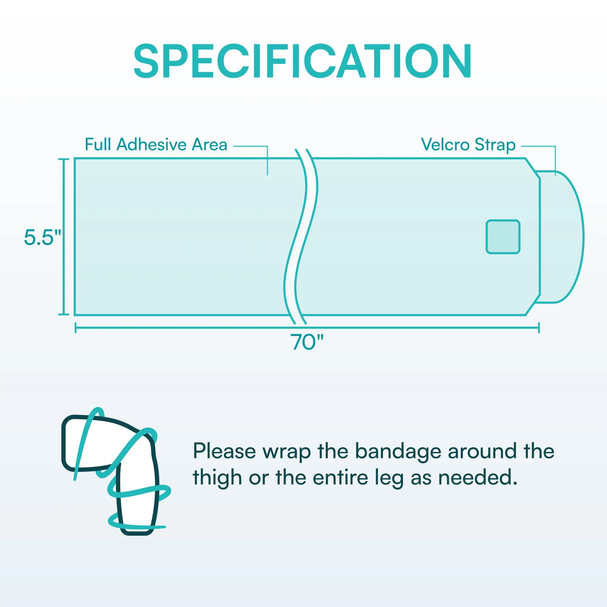 Adjustable Elastic Compression Leg Bandage Wrap (1PC)-5.5"*70"