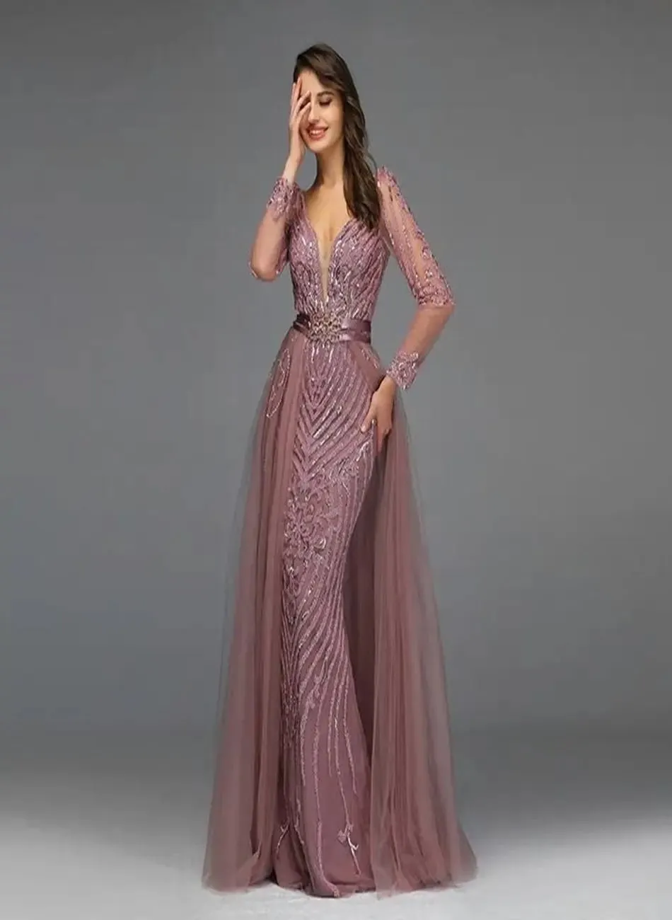ALIZA - Luxe Sequined Sparkle Evening Gown