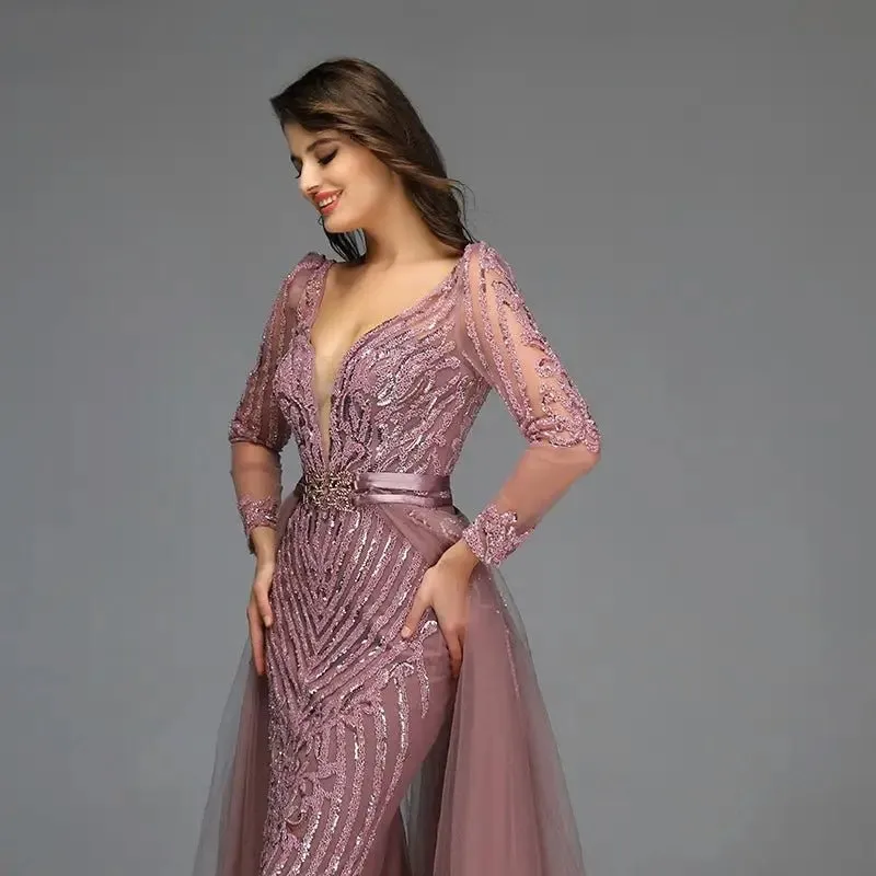 ALIZA - Luxe Sequined Sparkle Evening Gown