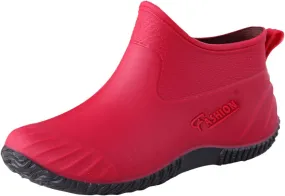 Ankle Rain Boots for Women, Women's Short Rain Boots Waterproof Wide Calf Garden Shoes Lightweight Anti-Slipping Rubber Shoes for Outdoor