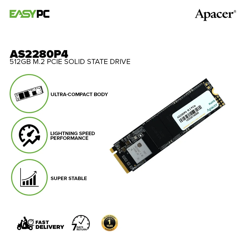 Apacer 256GB/512GB and 1TB M.2 PCIe Solid-State Drive