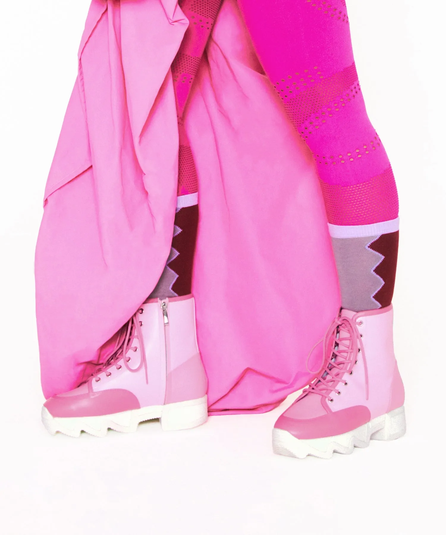 Arom Pink Lace-Up Boot