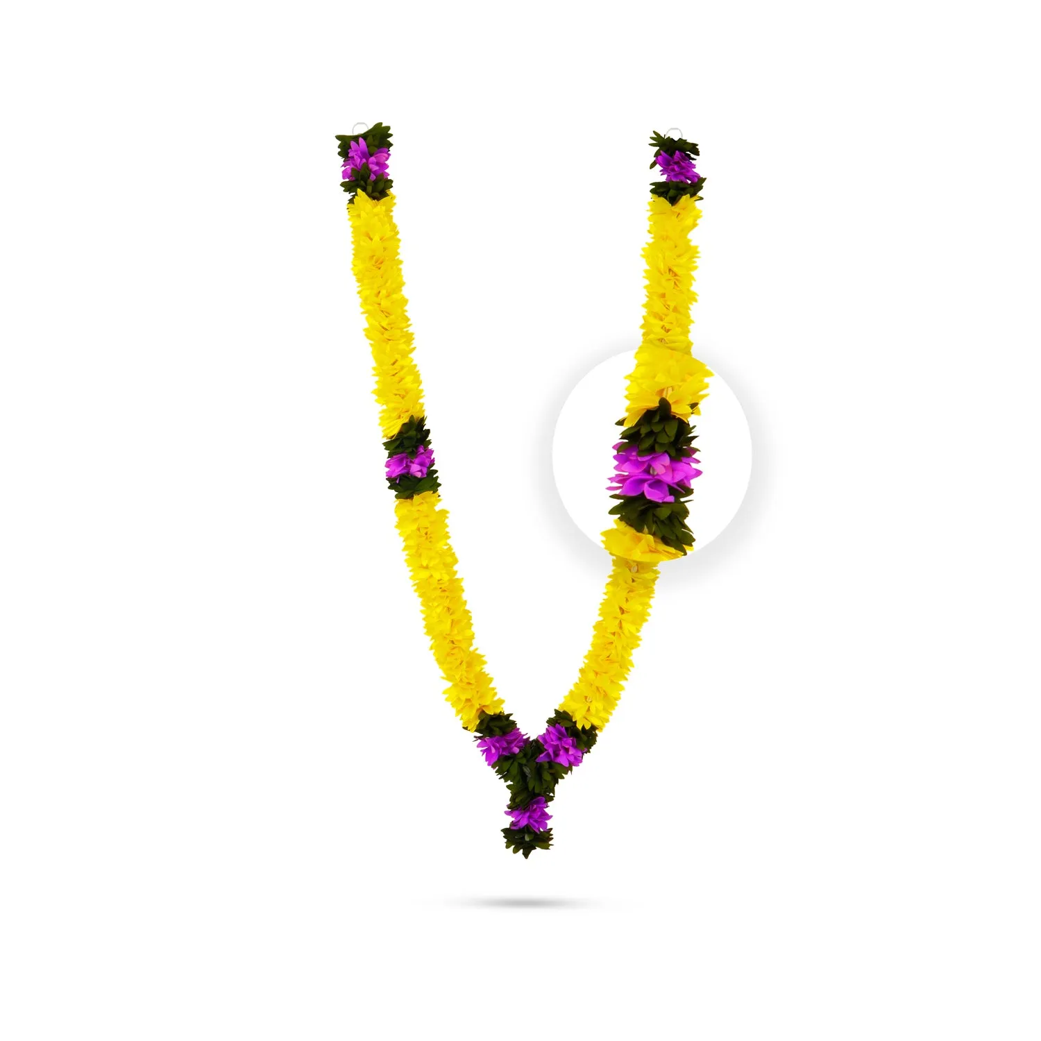 Artificial Garland  - 29 Inches | Cloth Mala/ Satin Garland for Photo Frame/ Assorted Design & Colour