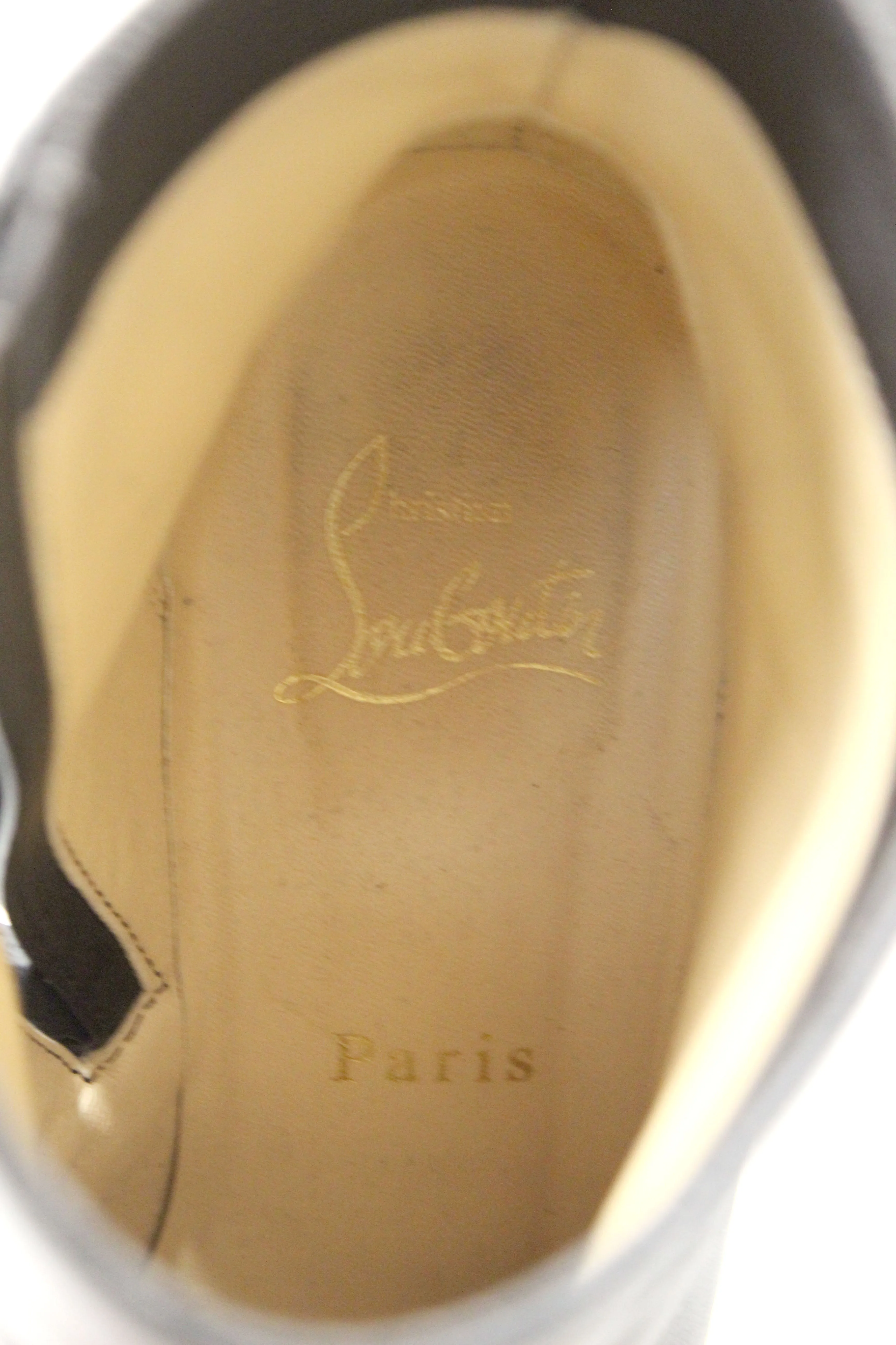 Authentic Christian Louboutin Black Leather Turela 55 Short Boots Size 36.5