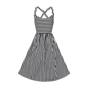 Black and White Striped Swing Dress