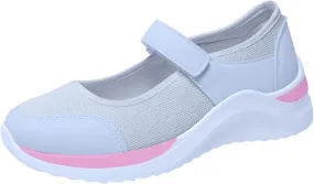 Black Walking Shoes for Women Casual Non Slip Orthopedic Shoe Adjustable Strap Hikng Sports Sneakers Footwear