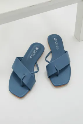 Blue Cross Strap Flat Slides