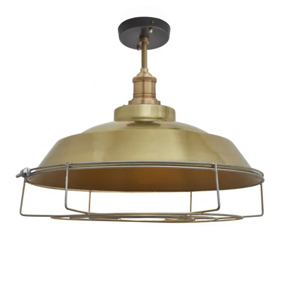 Brooklyn Step Metal Flush Mount Light - Brass - 16 inch - Industville