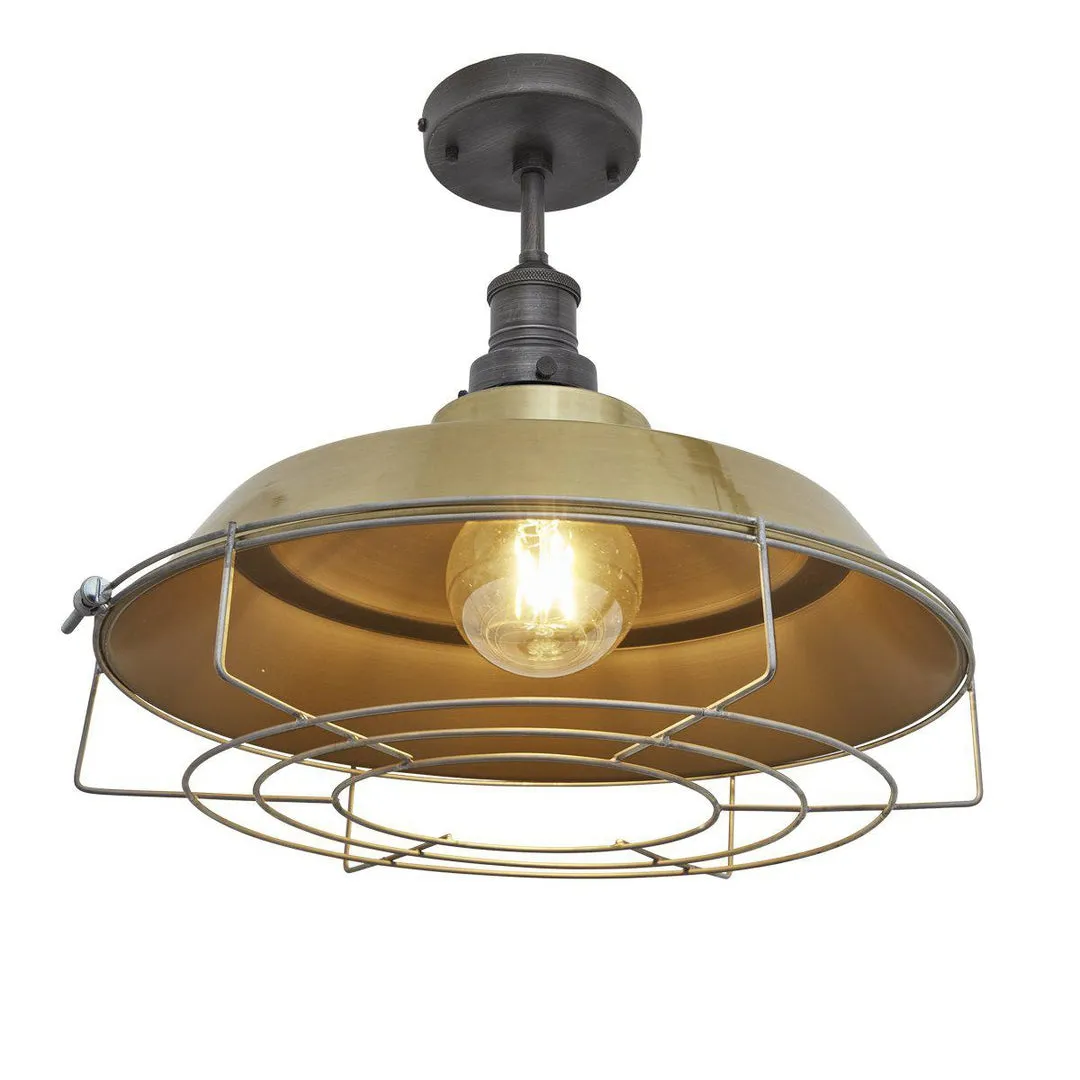 Brooklyn Step Metal Flush Mount Light - Brass - 16 inch - Industville