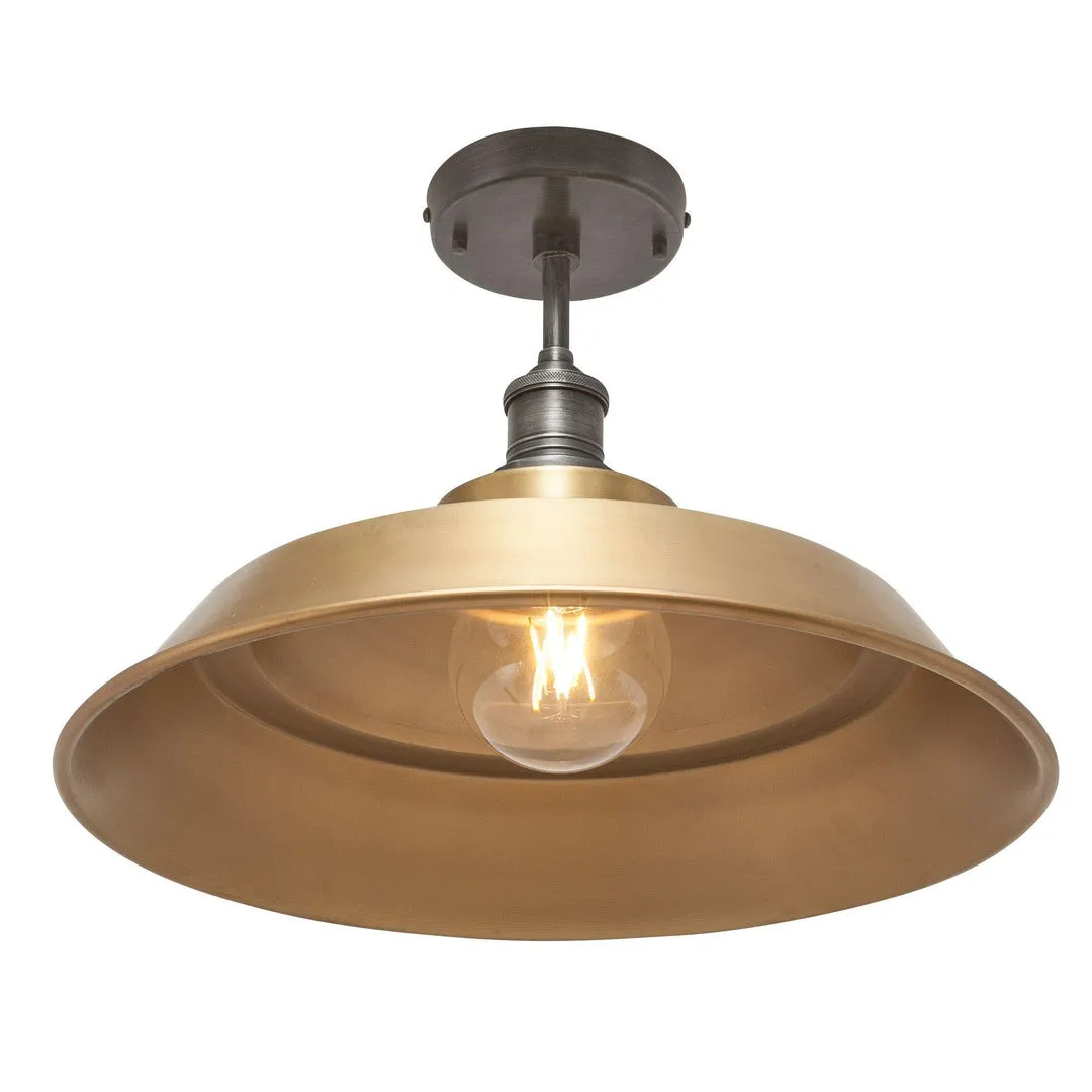 Brooklyn Step Metal Flush Mount Light - Brass - 16 inch - Industville
