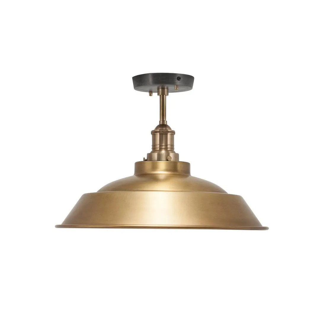 Brooklyn Step Metal Flush Mount Light - Brass - 16 inch - Industville