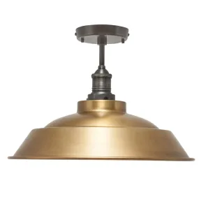 Brooklyn Step Metal Flush Mount Light - Brass - 16 inch - Industville