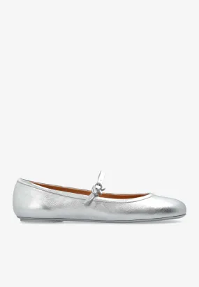 Carla Metallic Leather Ballet Flats