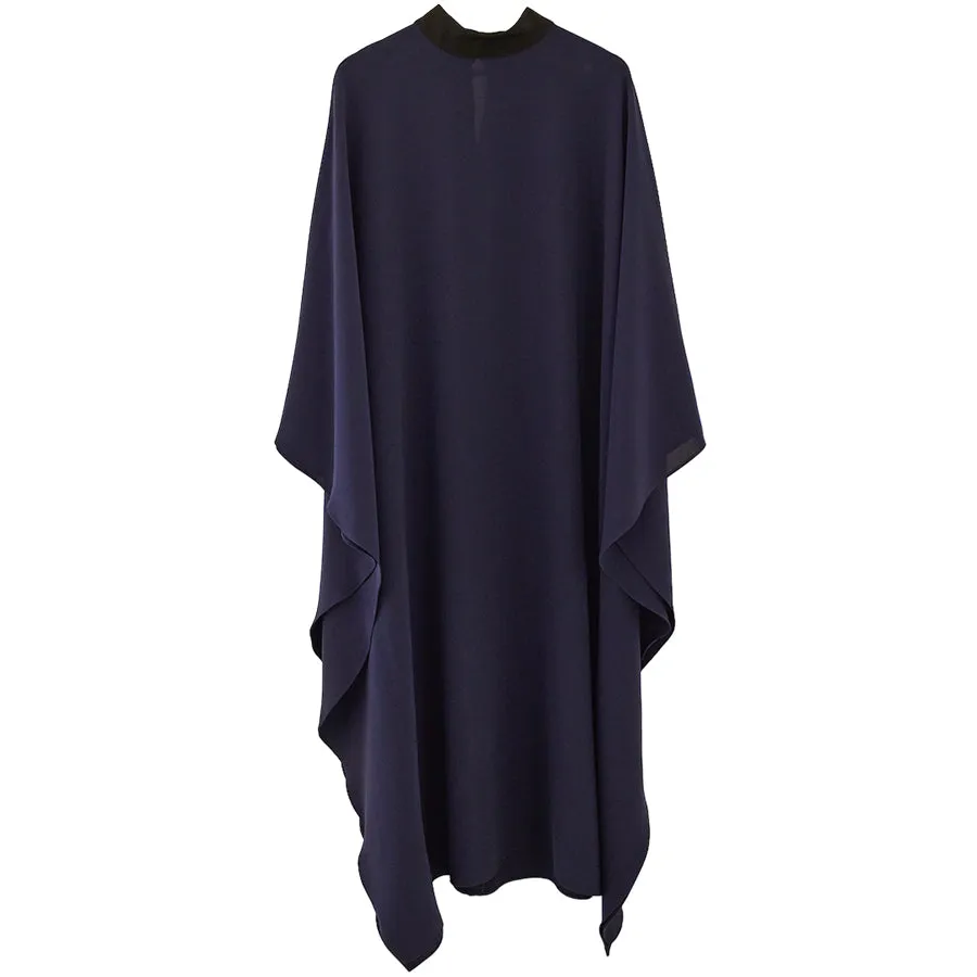 DRESS "BELLA" IN NAVY WITH BLACK NECKLINE