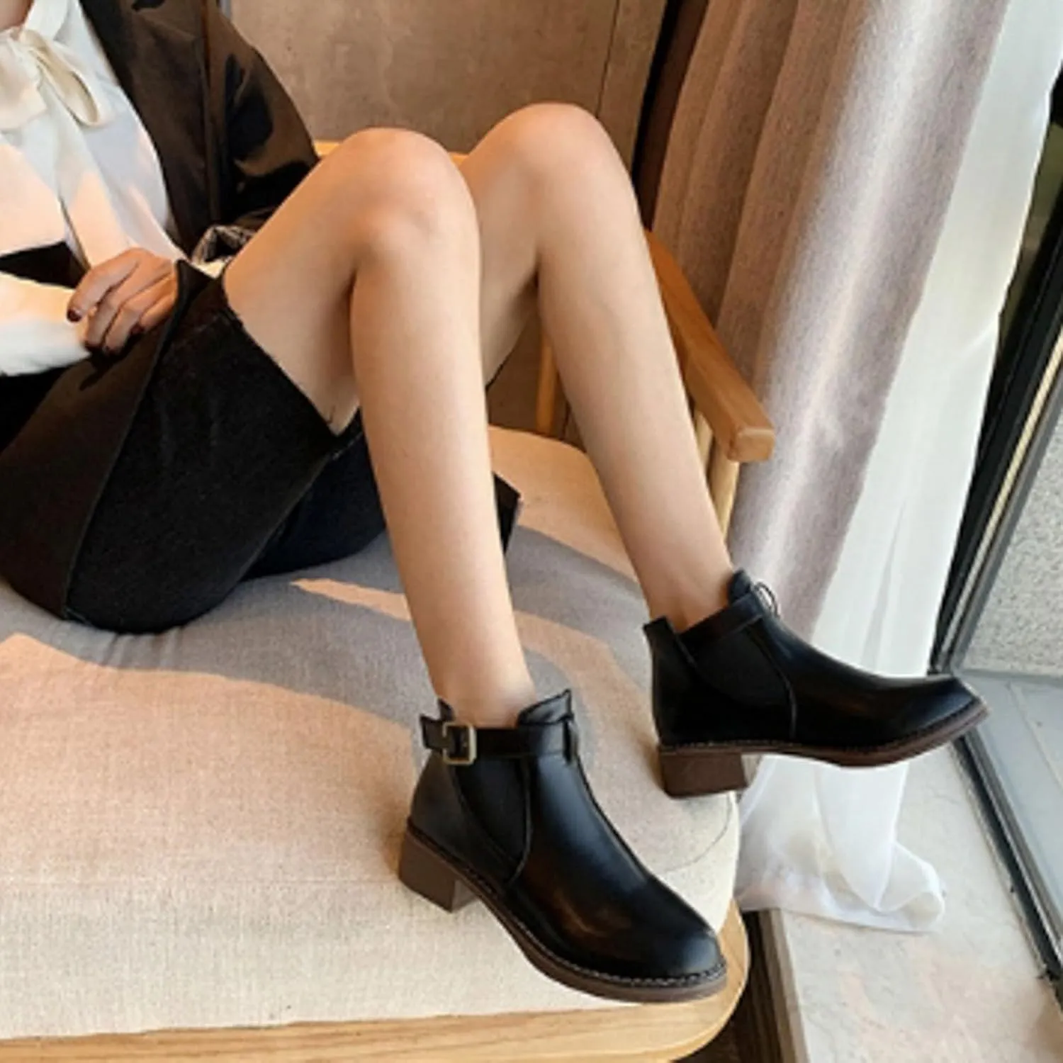 Fall Boots Womens Chelsea Boots Fashion Chunky Heel Slip On Elastic Ankle Booties