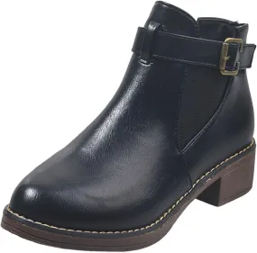 Fall Boots Womens Chelsea Boots Fashion Chunky Heel Slip On Elastic Ankle Booties