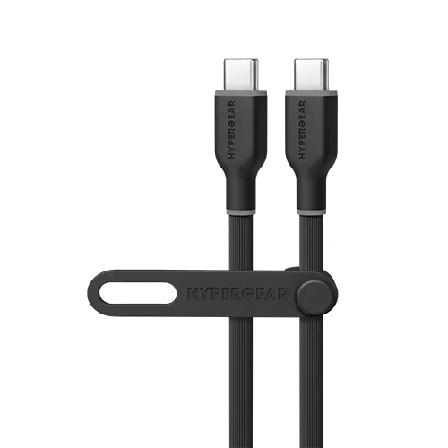 Flexi Pro USB-C to USB-C Soft-Touch Silicone Fast Charge Cable | 15ft | Black