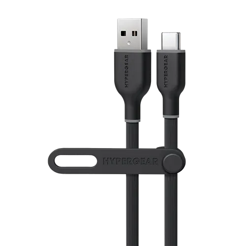 Flexi Pro USB to USB-C Soft-Touch Silicone Charge & Sync Cable | 6ft | Black