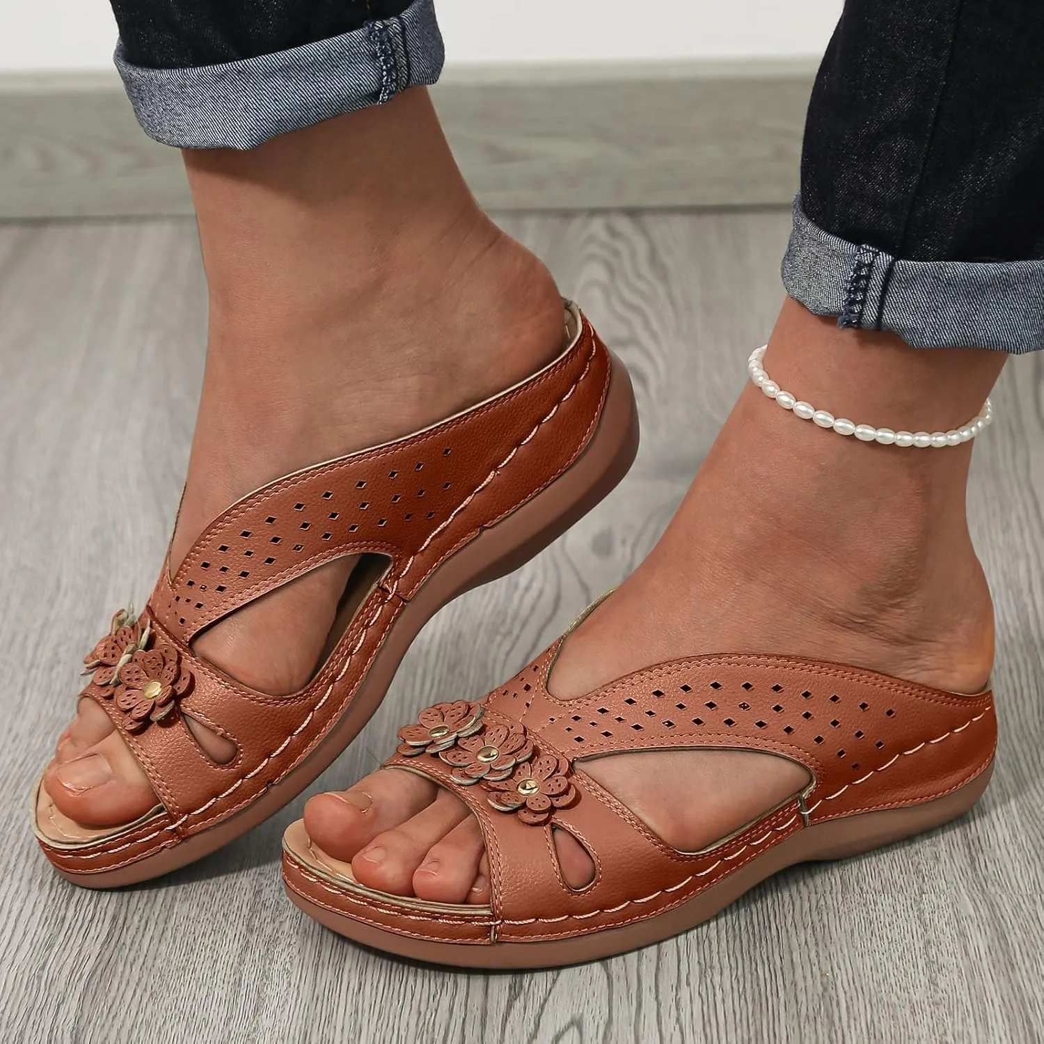 Flip Flops for Women Orthopedic Wedge Sandals Arch Support Sandals Casual Walking Sandal Vacation Slip on Shoes