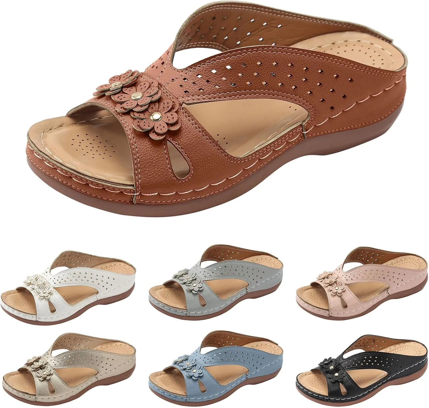 Flip Flops for Women Orthopedic Wedge Sandals Arch Support Sandals Casual Walking Sandal Vacation Slip on Shoes