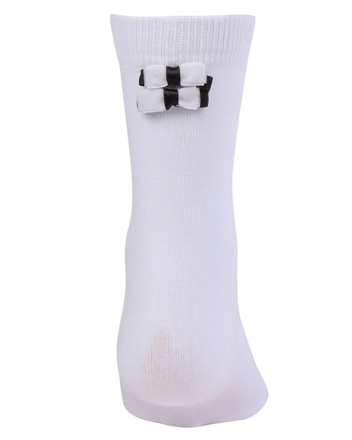 Girls' Black Tie Affair Cotton Blend Crew Socks