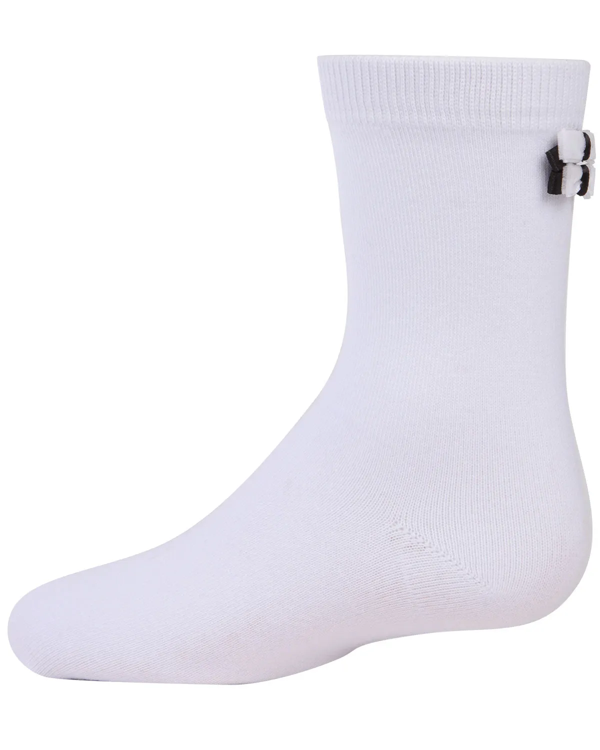 Girls' Black Tie Affair Cotton Blend Crew Socks