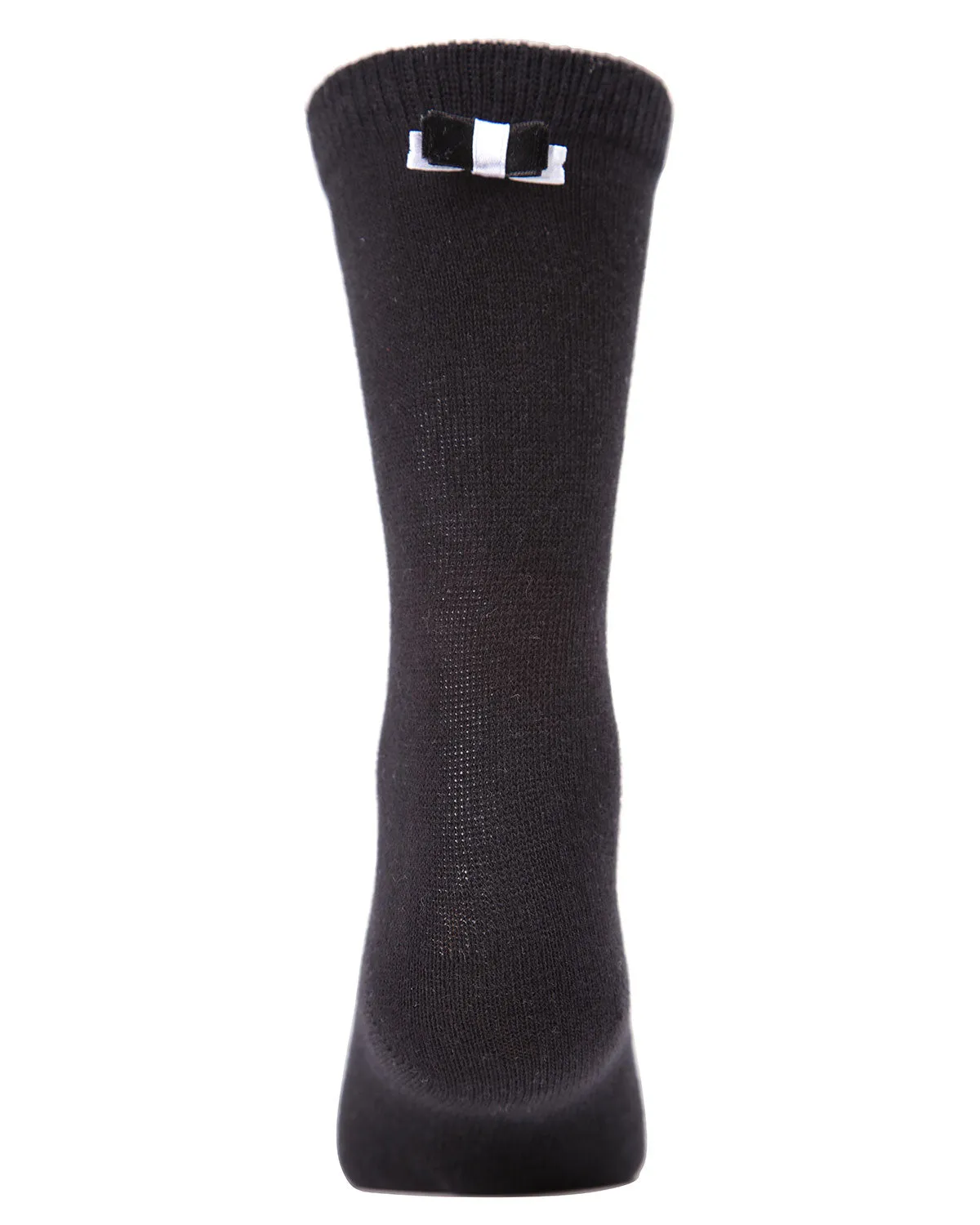 Girls' Black Tie Affair Cotton Blend Crew Socks