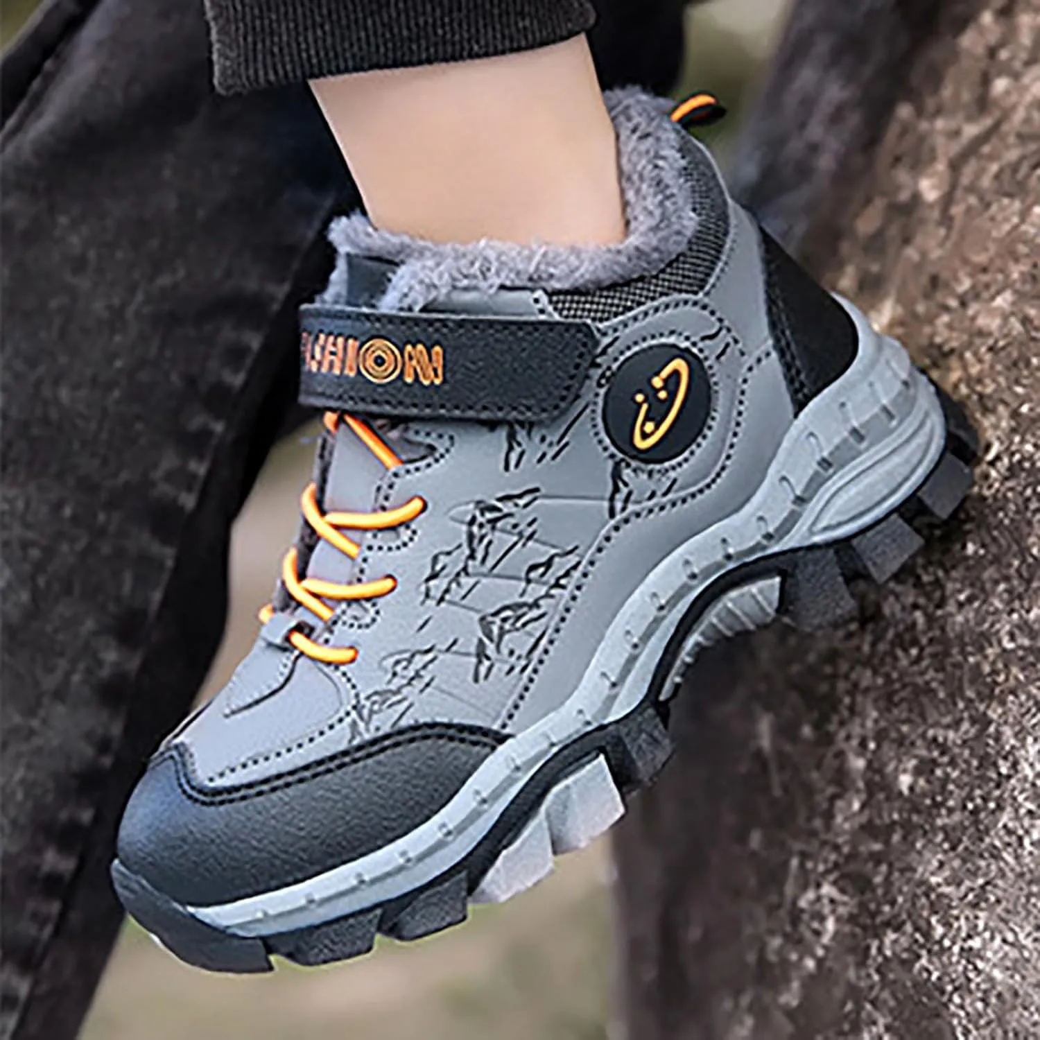 Girls Boots Glitter Boots Lace up Lug Sole Side Zipper Outdoor Booties Comfort Short Ankle Boots