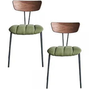 Green Mid Century Side Chairs - Pair