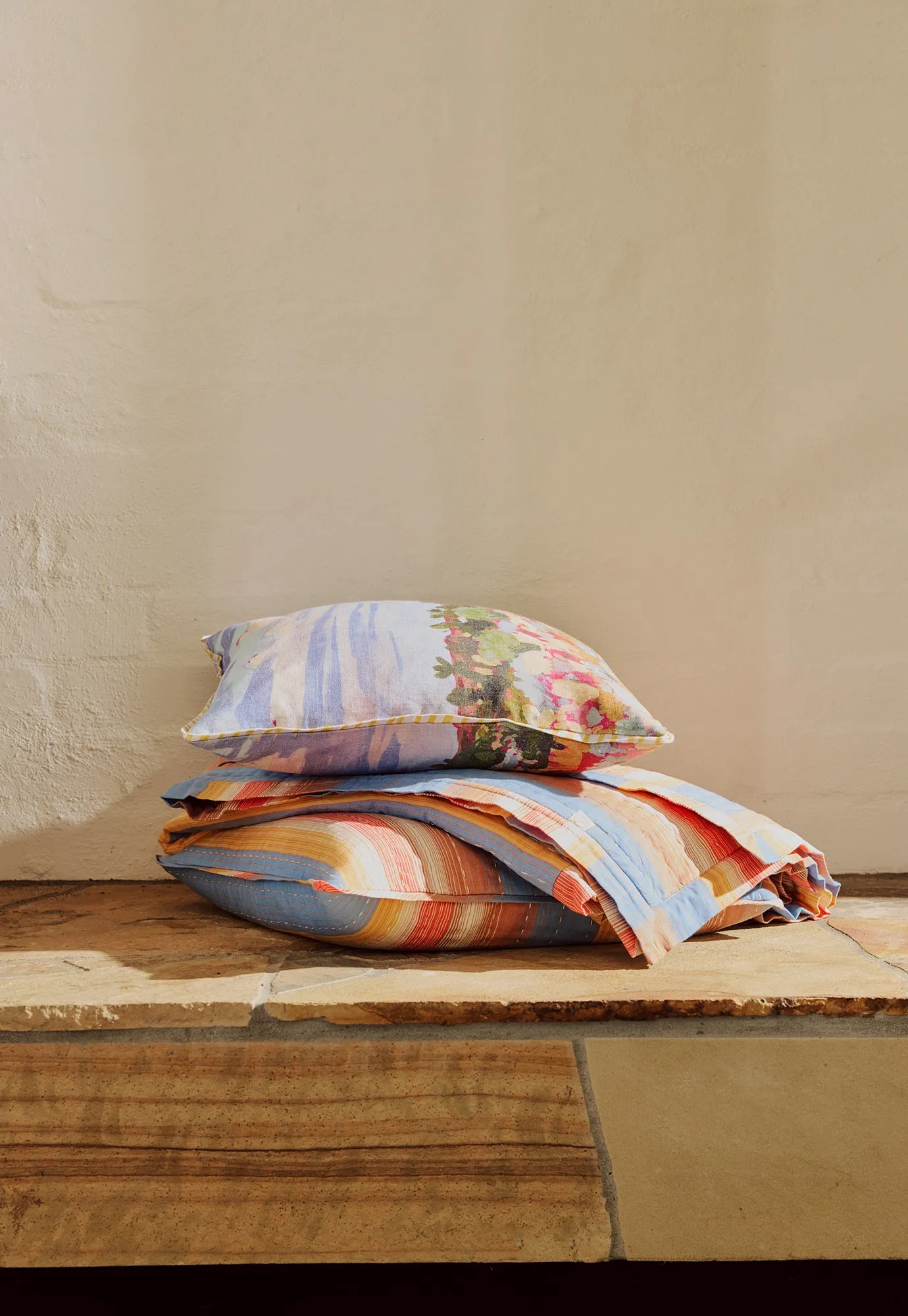 Handwoven Cotton Kantha Cushion Cover