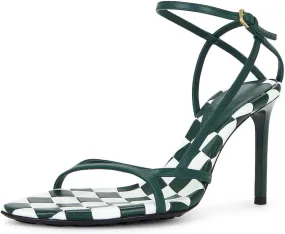 heelchic Women Stiletto High Heel Sandals Ankle Strap Buckle Open Toe Heels Sandals Fashion Party Dress Strappy Sandals