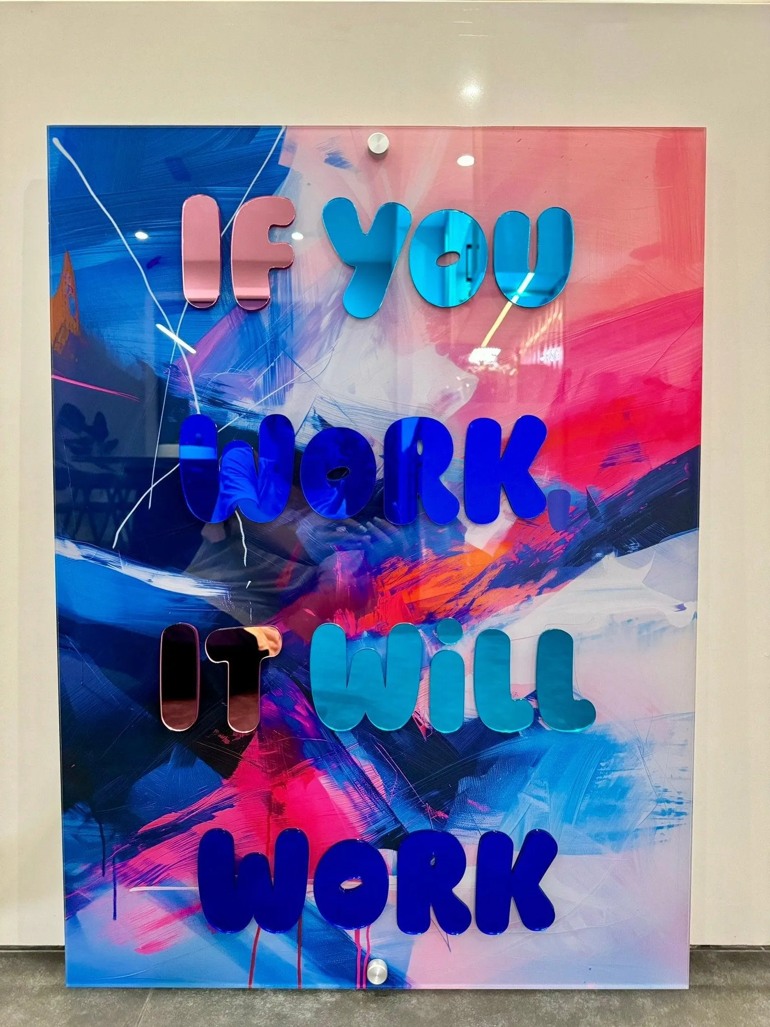 IF You Work It Will Work Motivational Quote Wall Art, Trendy Wall Art, Pop Art,  Mid Century Modern Decor