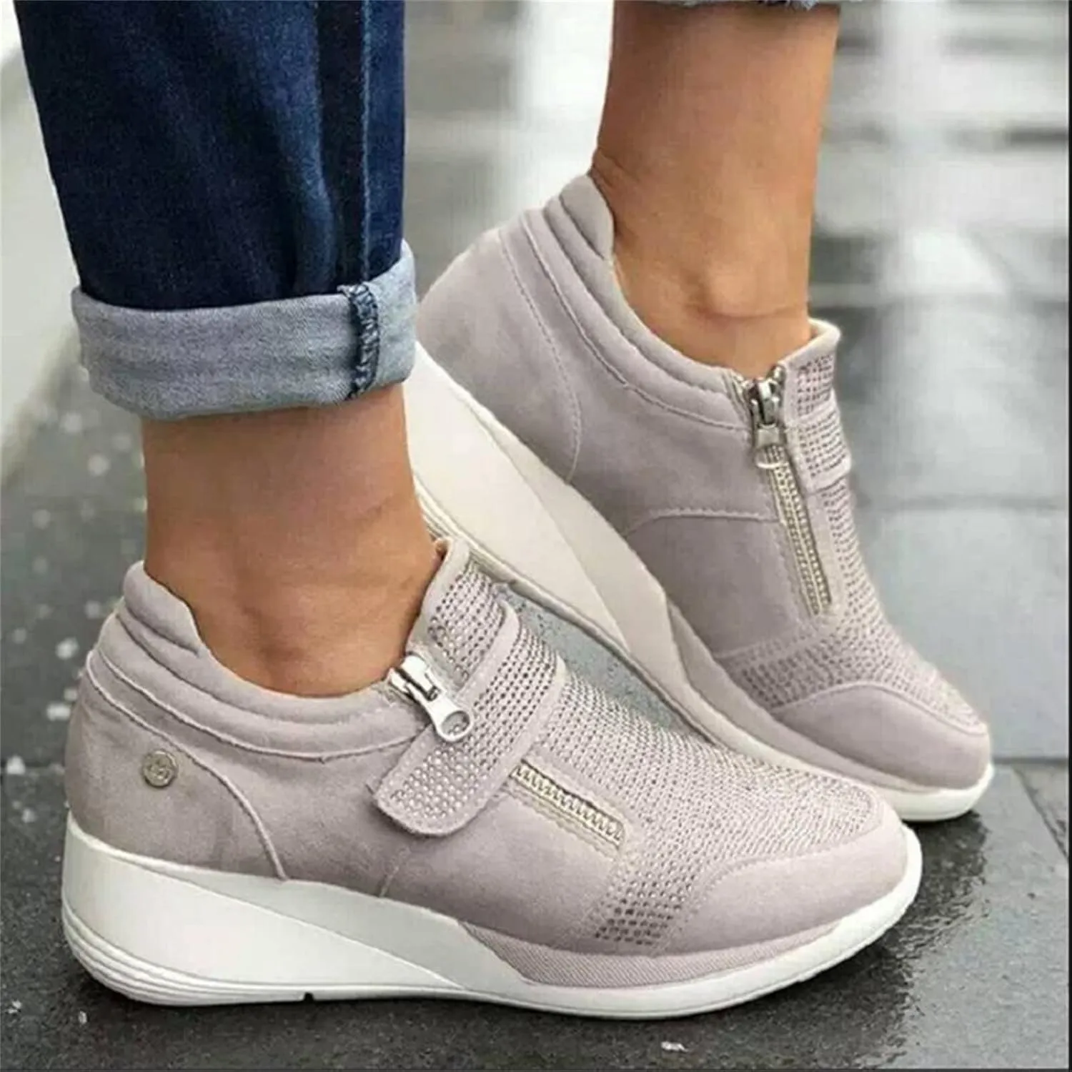 Ladmiple Sneakers For Women Walking Shoes Wide Width Glitter Shoes Slip On Casual Dressy Summer Fashion Flats Loafers