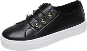 Ladmiple Womens Shoes Dressy Casual Loafers Leather Lace ups Walking Shoes Fashion Slip On Comfortable Platform Sneakers