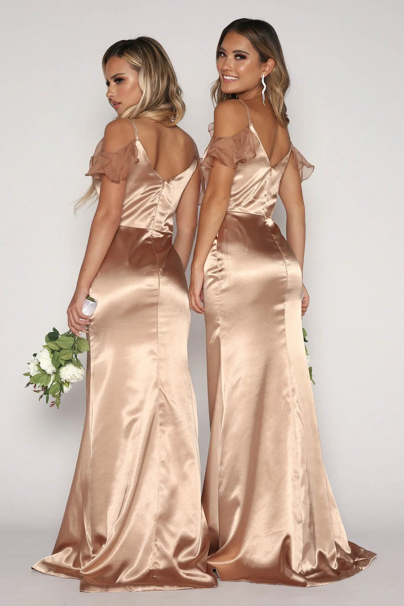 Malani Satin Maxi Dress - Champagne (XS - Clearance Sale)