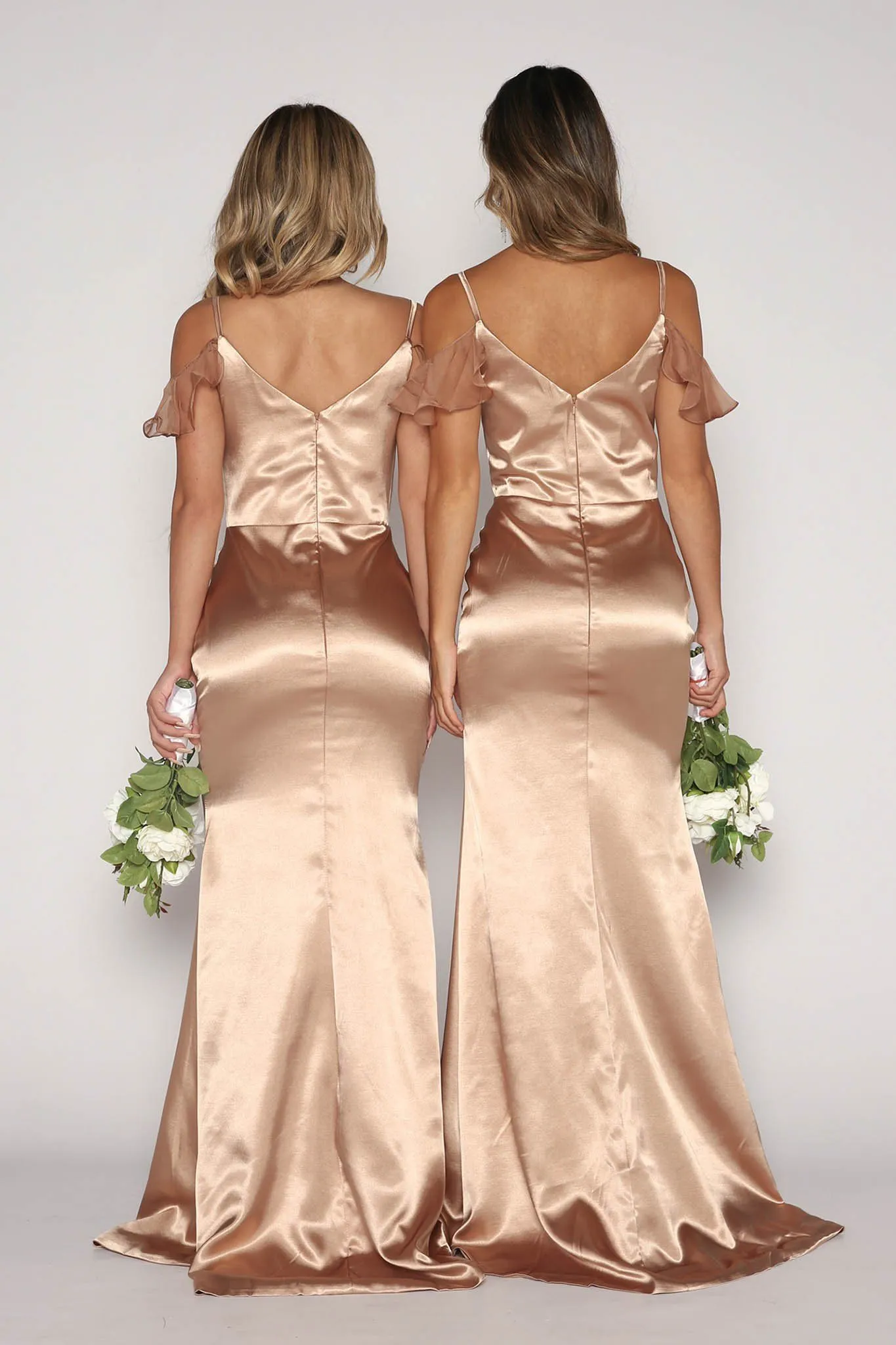 Malani Satin Maxi Dress - Champagne (XS - Clearance Sale)