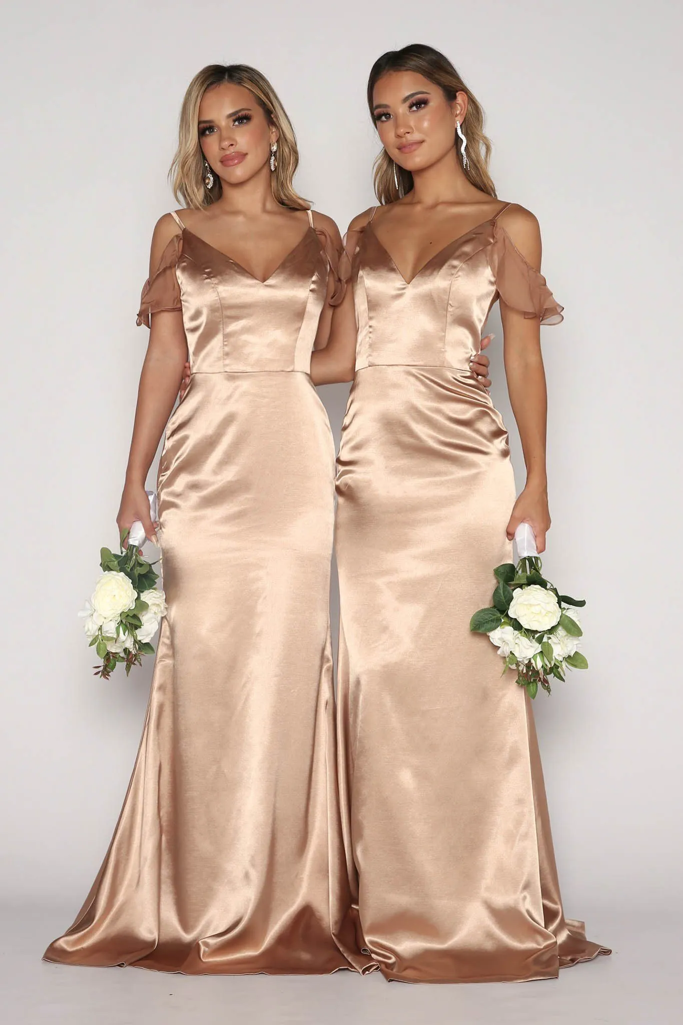 Malani Satin Maxi Dress - Champagne (XS - Clearance Sale)