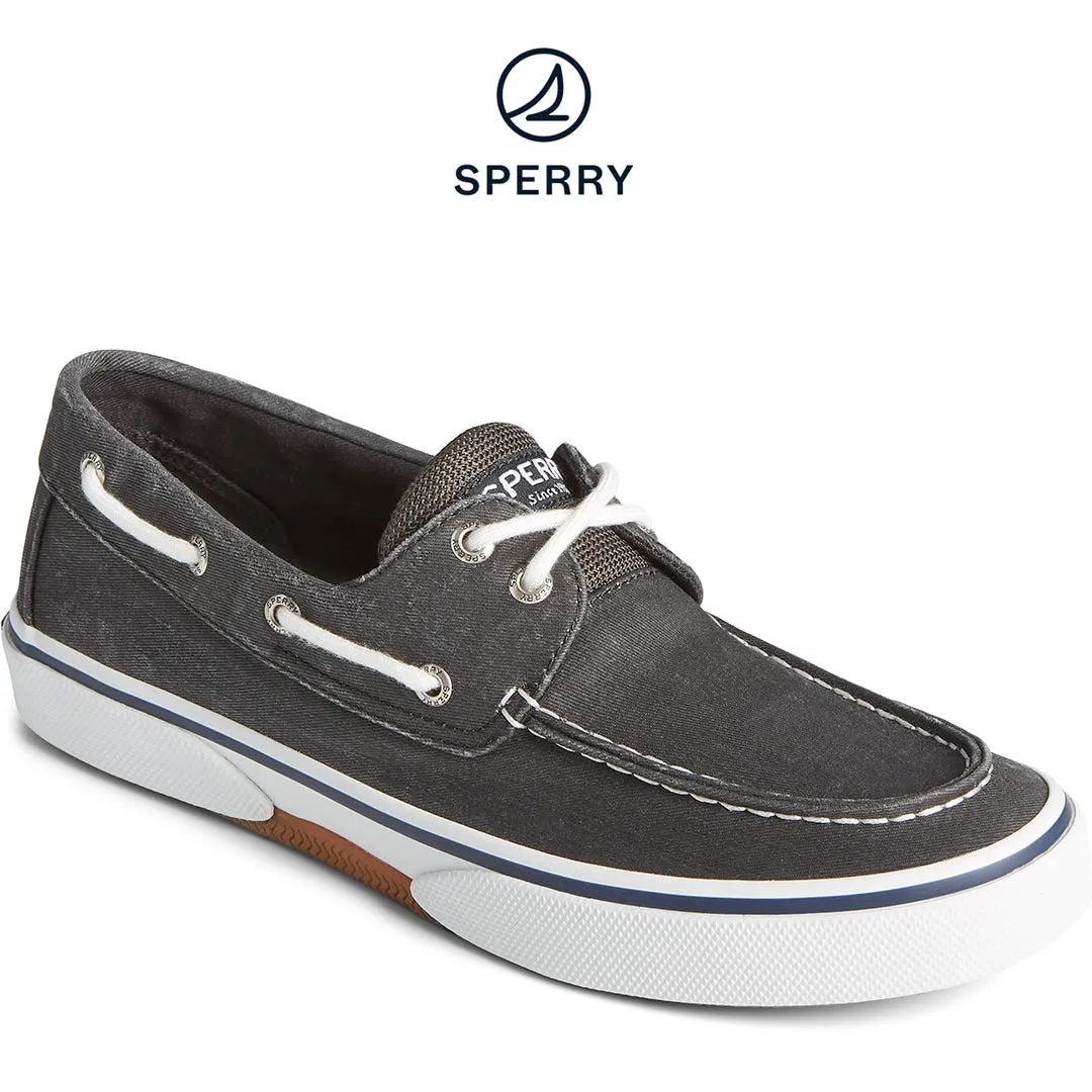 Men's Halyard 2-Eye  Saltwashed Sneaker Black (STS23586)