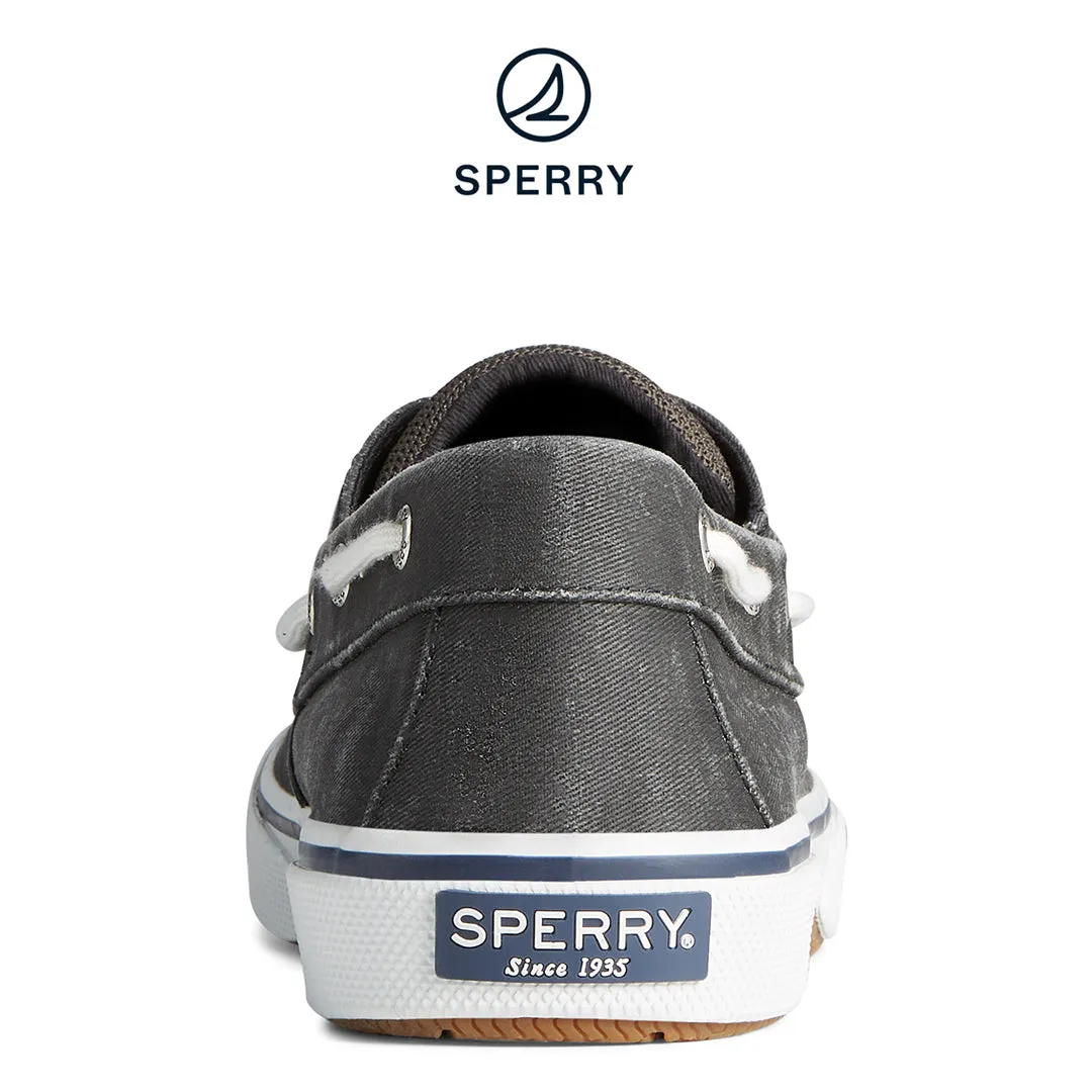 Men's Halyard 2-Eye  Saltwashed Sneaker Black (STS23586)