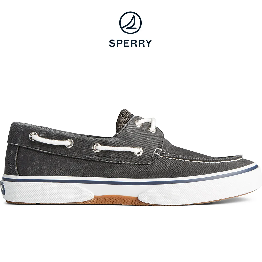 Men's Halyard 2-Eye  Saltwashed Sneaker Black (STS23586)