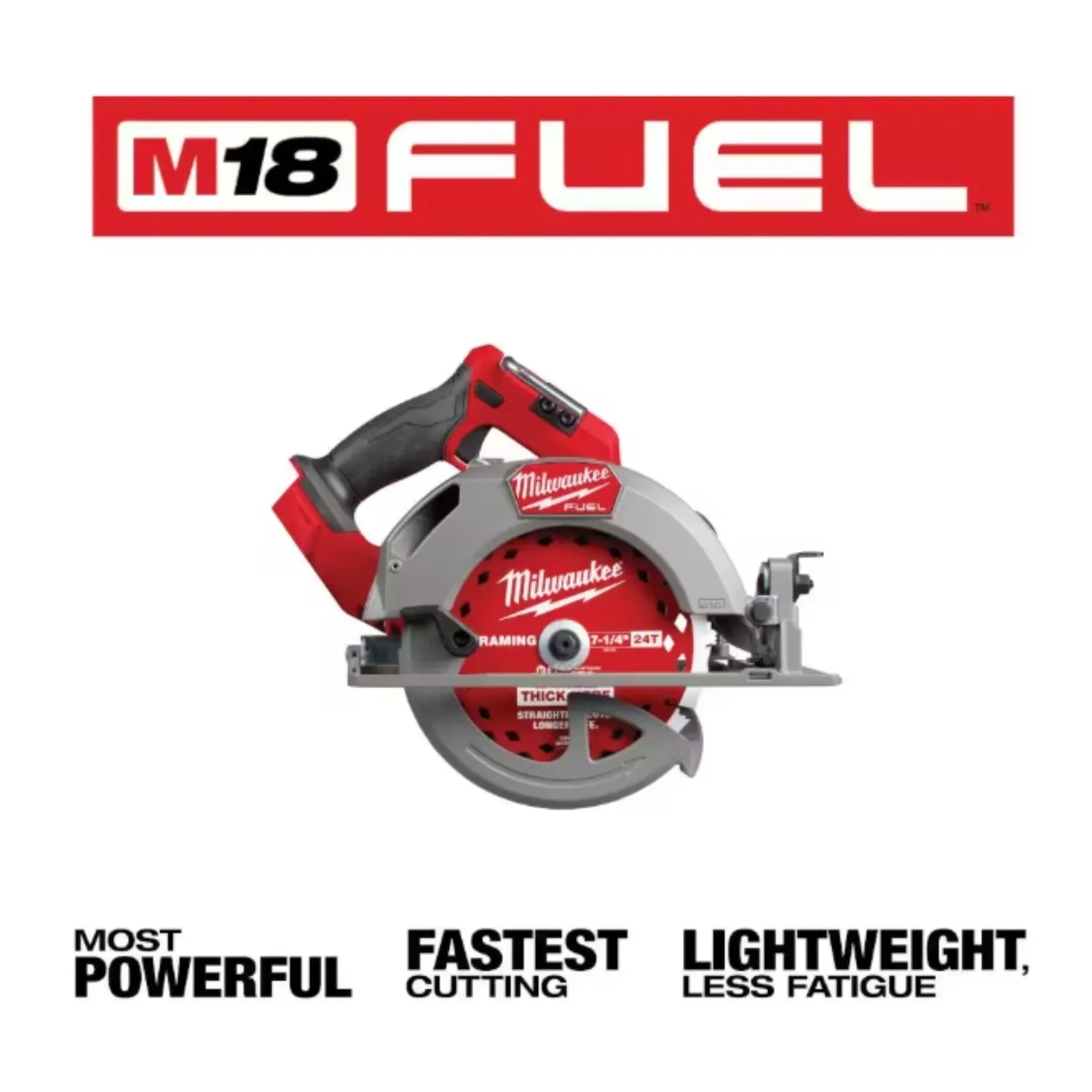 Milwaukee 2834-20 M18 FUEL 18V Lithium-Ion Brushless Cordless 7-1/4 in. Circular Saw (Tool-Only)