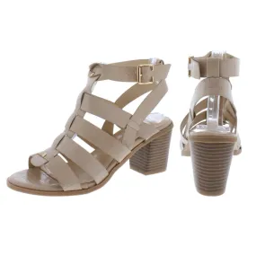 "Rachel" Beige Block heels
