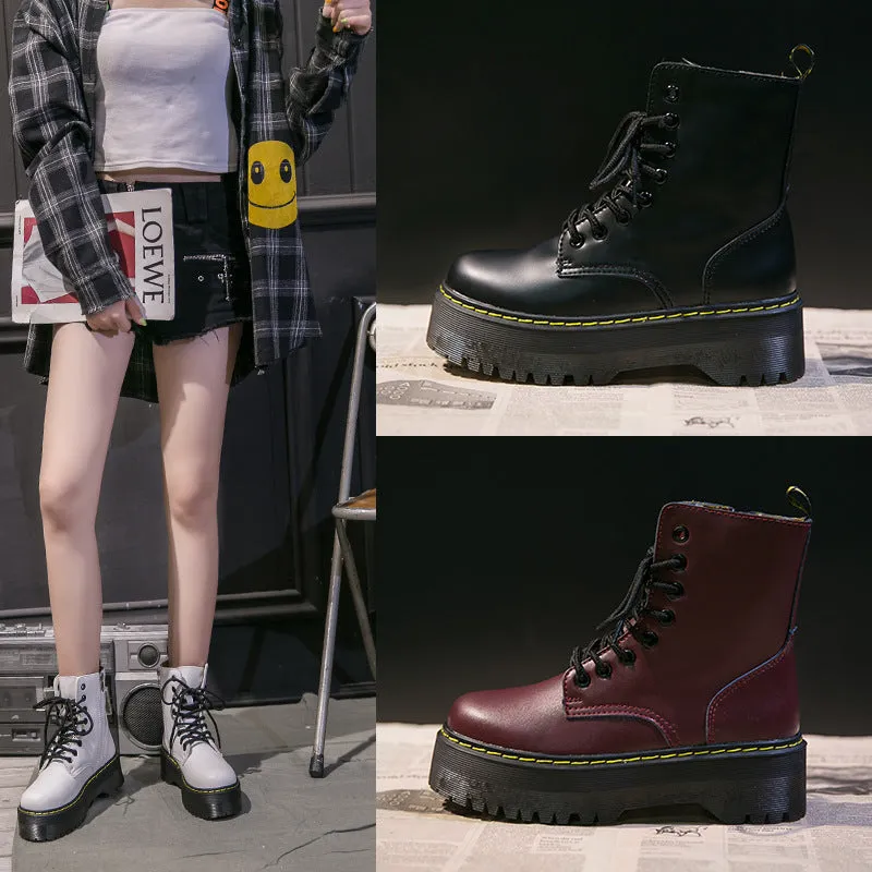 Round Toe Retro Short Boots