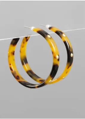 Ruby Metal Stud Acrylic Hoops