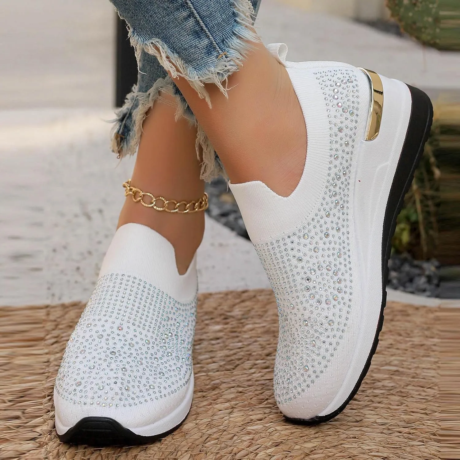 Sneakers for Women Walking Shoes Comfy Slip on Sneaker Lightweight Arch Support Tennis Maternity Elderly Standing Comfort Workout Travelling