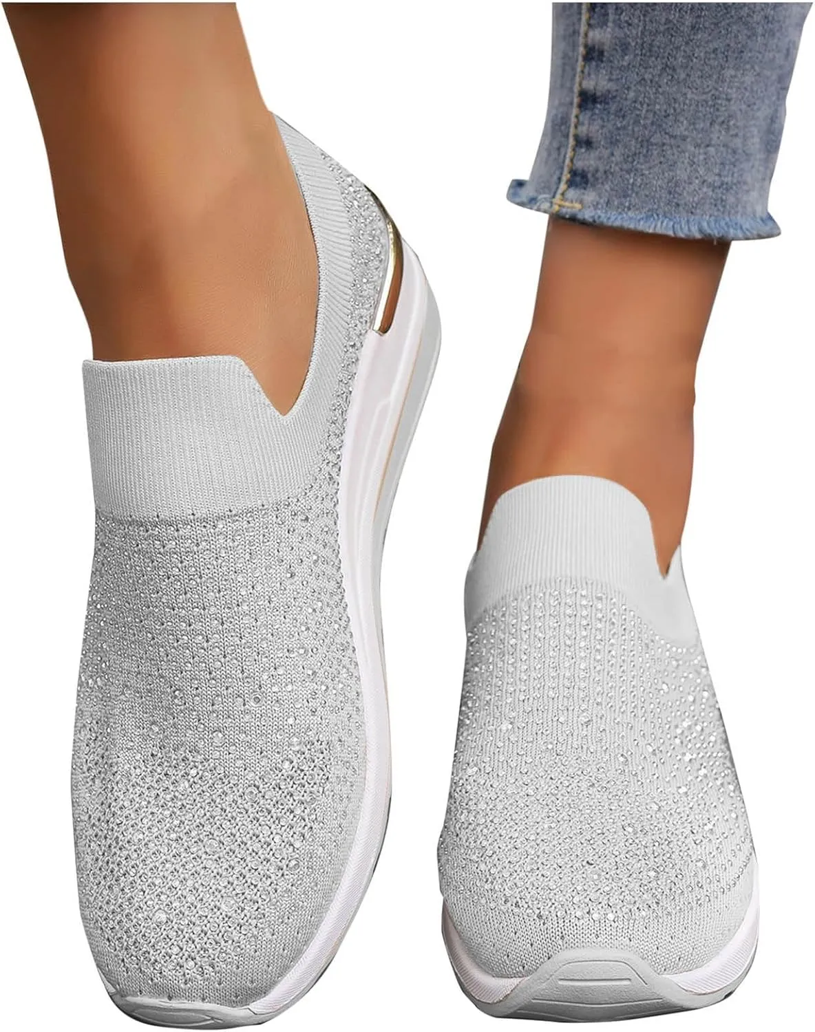 Sneakers for Women Walking Shoes Comfy Slip on Sneaker Lightweight Arch Support Tennis Maternity Elderly Standing Comfort Workout Travelling