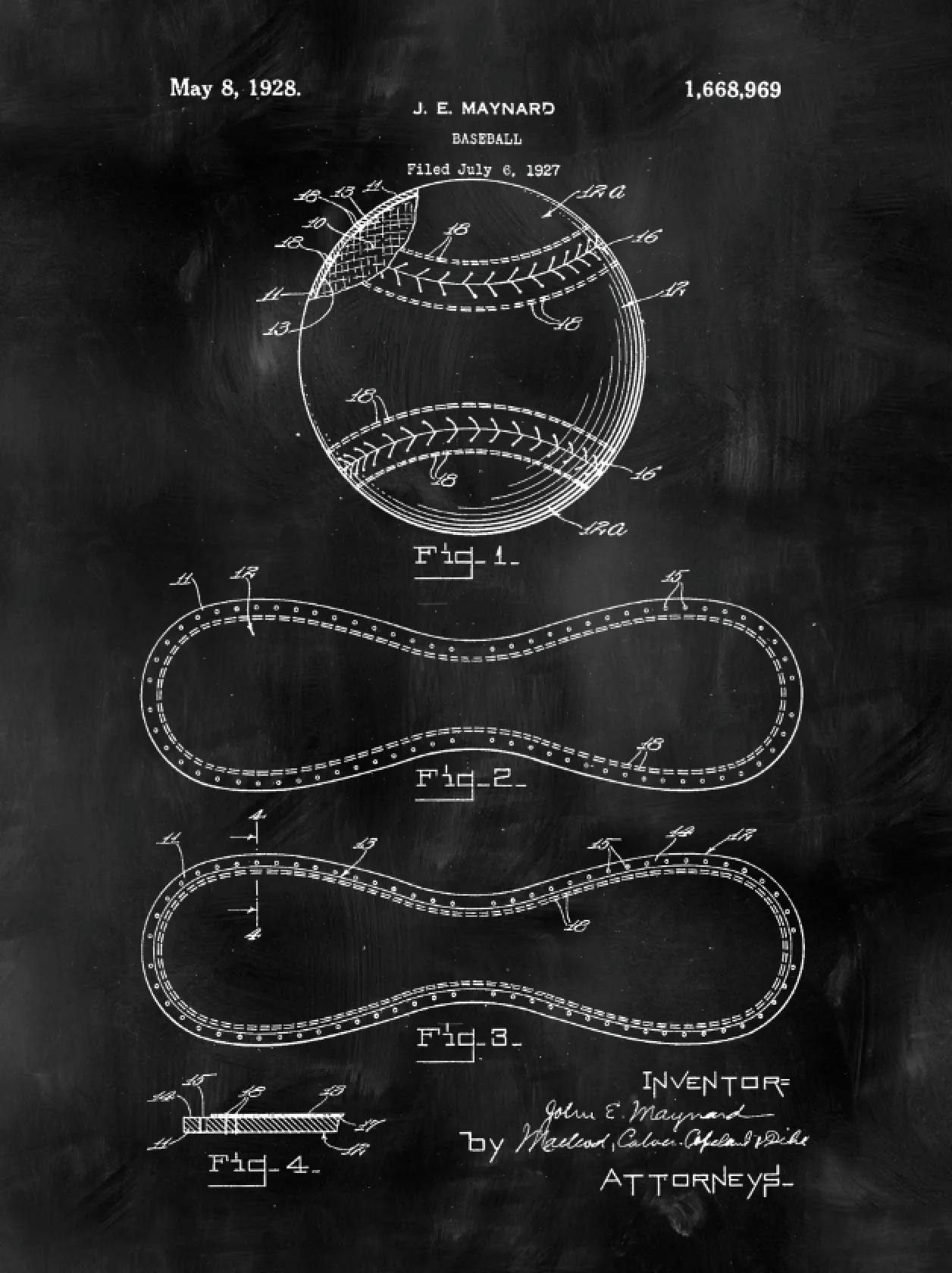 Sports Patent Print Set on Canvas