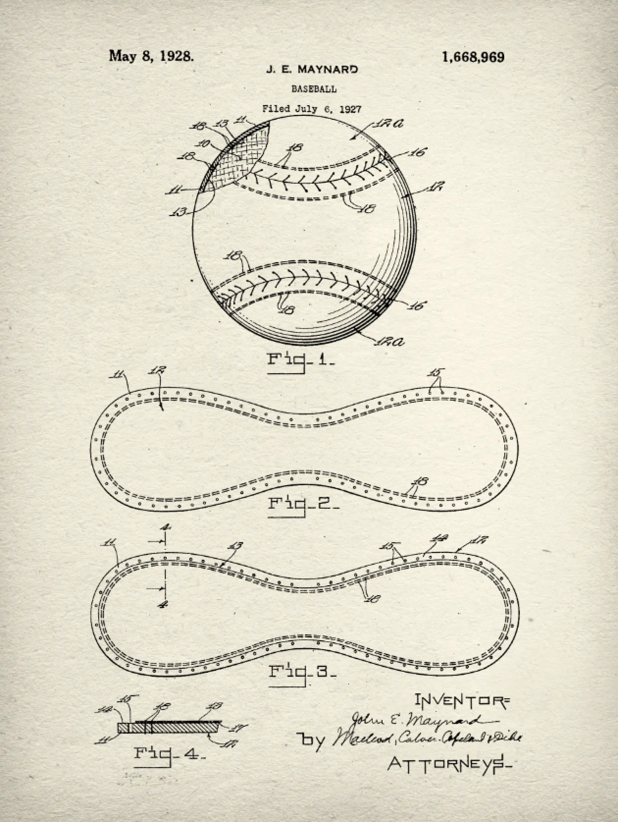 Sports Patent Print Set on Canvas